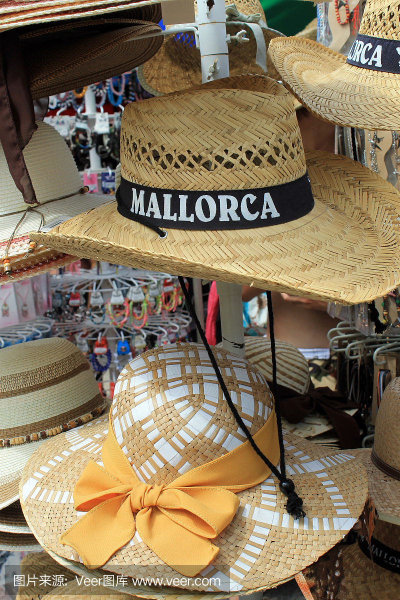 马略卡岛出售的帽子